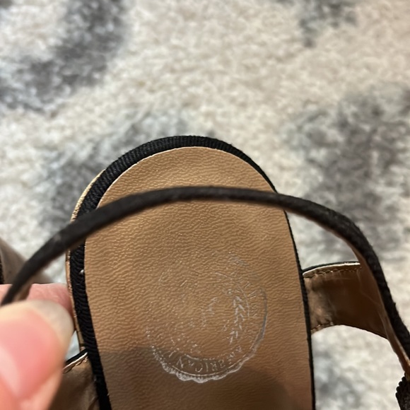 SO Wedge Crochet Cork Heel Black Sandal sz 7M - Picture 5 of 7